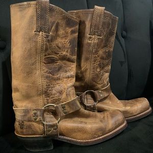 Frye Harness 12R Boots - Distressed Cognac - Women’s 8.5